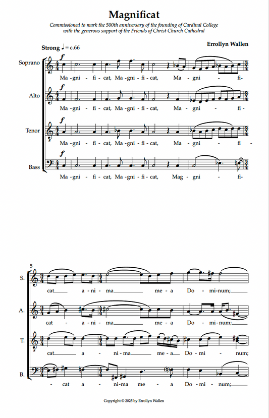 Magnificat for Christ's College Oxford